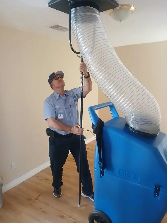 Mini Split Installation technician using HEPA equipment in Kennesaw
